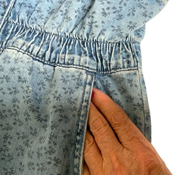 American EAGLE 100% Cotton Denim 5 Pocket Romper Elasticized Waist Tall Sz S NWT - Picture 10 of 15
